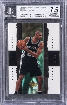 2003-04 UD "Exquisite Collection" Gold #35 Tim Duncan (#14/25) - BGS NM+ 7.5